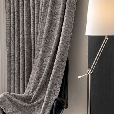 Custom Made VERANIA Curtain, Wool Linen Blend Fabric with Contemporary Tweed Texture