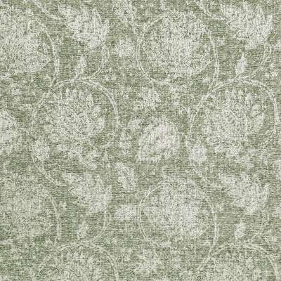 Custom-made ÉVANORA curtain, Jacquard fabric in a linen and wool blend, floral arabesque pattern