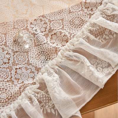 Voilage Sur Mesure ÉLÉONIE, Jacquard Coton-Polyester Mélangé, Motif Floral d’Inspiration Rococo et Volant Froncé