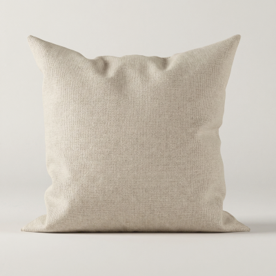 Coussin ALMORA Personnalisable, Tissu Texturé Effet Lin, Coussin Uni au Style Naturel