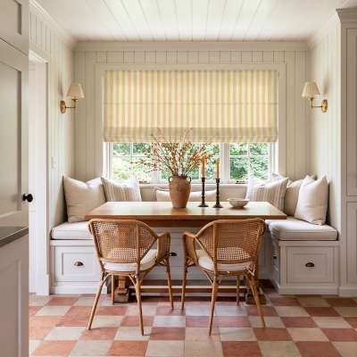Custom-made RIVENA Roman blind, Jacquard Linen Blend Fabric, Vertical Striped Pattern, Seaside Style