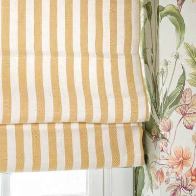 Custom-made RIVENA Roman blind, Jacquard Linen Blend Fabric, Vertical Striped Pattern, Seaside Style