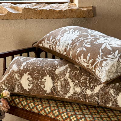 Retro Style Lumbar Cushion Cover, Jacquard Chenille Fabric, 35 × 90 cm