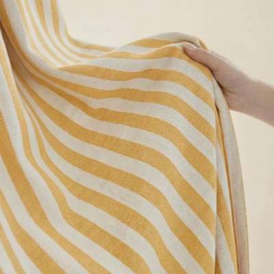 Rideau Sur Mesure BASTIDE, Tissu Coton-Lin, Rayures Verticales