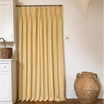 BASTIDE Custom-Made Curtain, Cotton-Linen Blend, Vertical Stripes