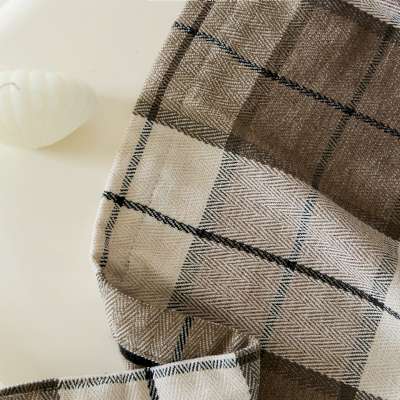 Rideau Sur Mesure ÉMORIA, Tissu Chenille Double Face, Motif Carreaux Contemporains