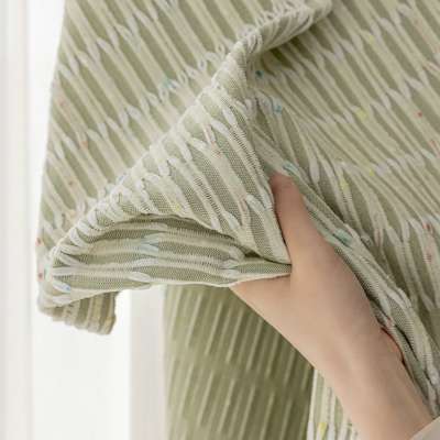 Custom Made ELVARIA Curtain, Textured Fabric with Raised Woven Geometric Pattern