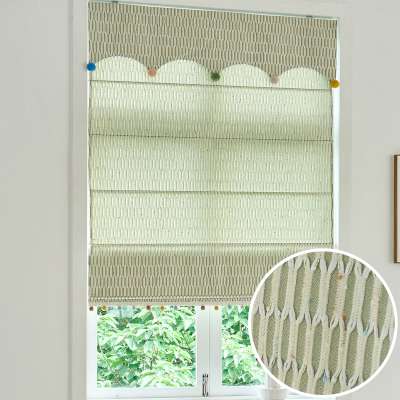 Store Bateau Sur Mesure ÉLVARIA, Tissu Texturé, Motif Géométrique Tissé en Relief