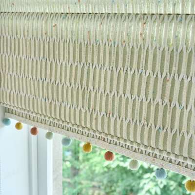Store Bateau Sur Mesure ÉLVARIA, Tissu Texturé, Motif Géométrique Tissé en Relief