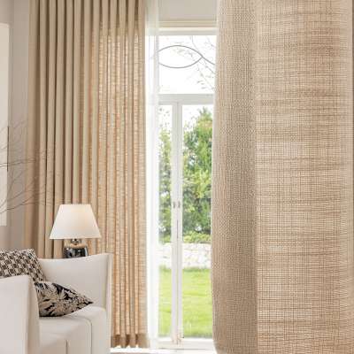 Rideau Sur Mesure NAELIA, Tissu Texturé Aspect Lin Double Face