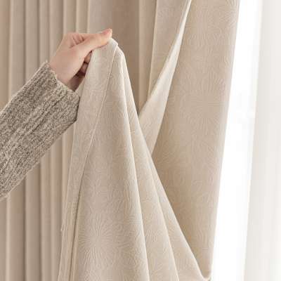 Custom Made VERENA Blackout Curtain, Double Face Chenille Jacquard Fabric With Raised Rose Pattern
