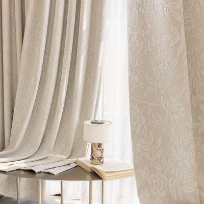 Custom Made AMELIA Blackout Curtain, Double Face Chenille Jacquard Fabric With Floral and Foliage Pattern