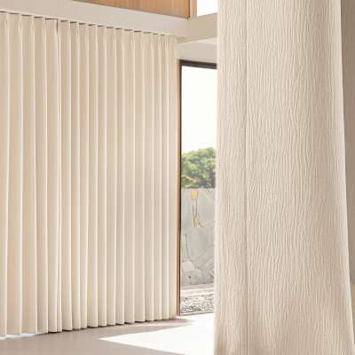 Custom Made ORVEA Blackout Curtain, Double Face Chenille Fabric With Raised Bark Texture  Description