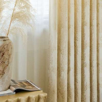 Custom-made curtain AMARELIA, Yarn-dyed Jacquard fabric, Satin sheen, Wisteria in clusters pattern