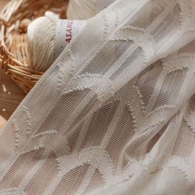 Custom Made ALBERIA Sheer Curtain, Soft Textured Voile With Cutwork Pattern