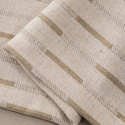Rideau Sur Mesure MÉRAVIA, Tissu Aspect Lin Texturé, Rayures Verticales Naturelles