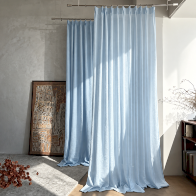 Rideau Sur Mesure CÉLORIS, Tissu en Mélange de Coton et Lin, Texture Naturellement Froissée