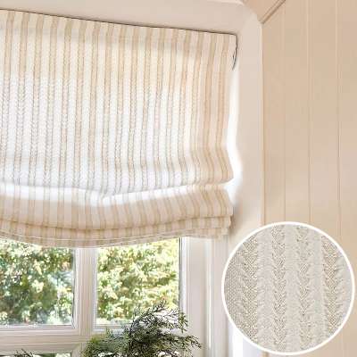 Store Bateau Sur Mesure AURÉLIE, Tissu Texturé Coton-Lin, Relief en Chevrons Délicats