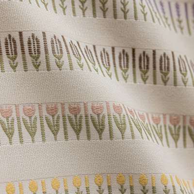 Custom Made FLORENIA Yarn Dyed Jacquard Curtain, Floral Stripes in Country Style
