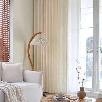 Rideau Sur Mesure NÉOLIA, Tissu Uni Effet Lin et Texture Tissée