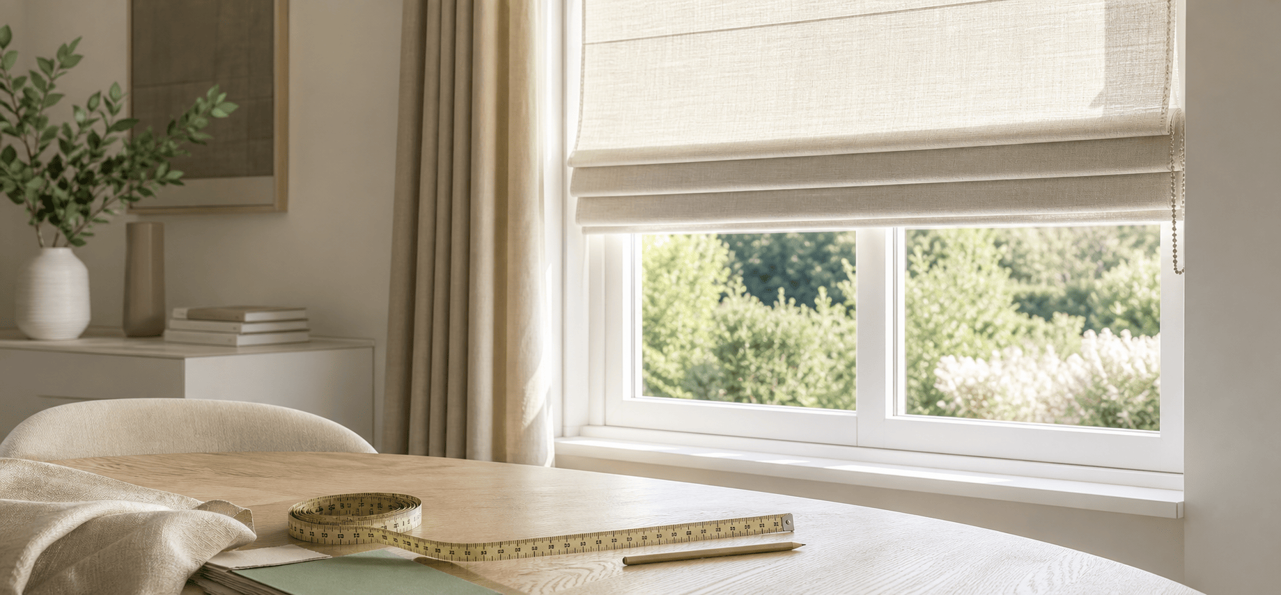 Store sur mesure et mètre ruban dans un intérieur Sophora Déco